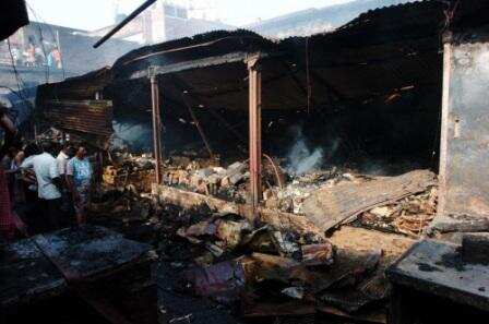 Fire at Kolkata market