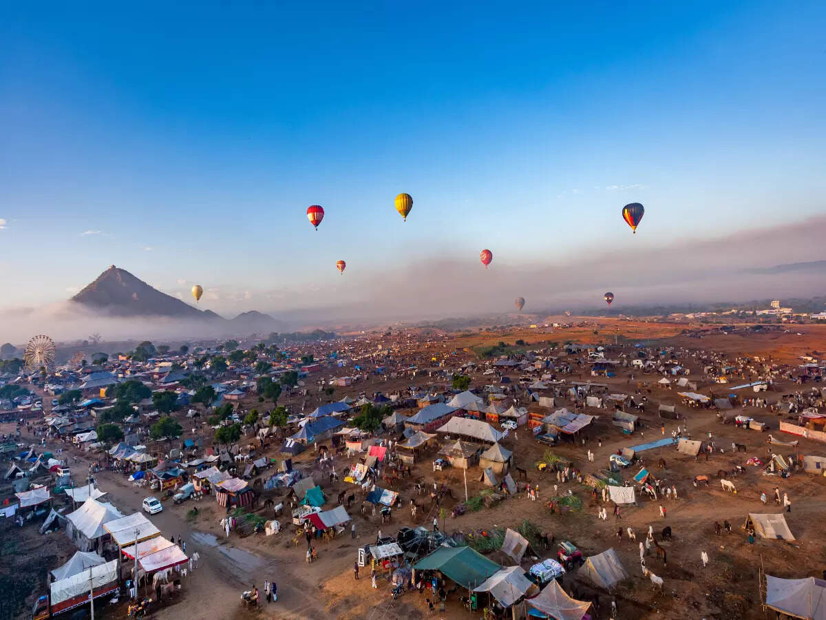 Aerial view of the Pushkar Fair Aerial view of the Pushkar Fair