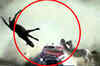 On camera: Racing car rams into herd of horses
