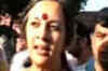 Left parties protest outside Parliament over women's bill