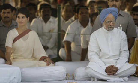 Priyanka Vadra and Manmohan Singh