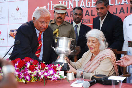 Rajamata Gayatri Devi at a prize distribution ceremony