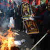 Protest against Sri Lankan president's India visit